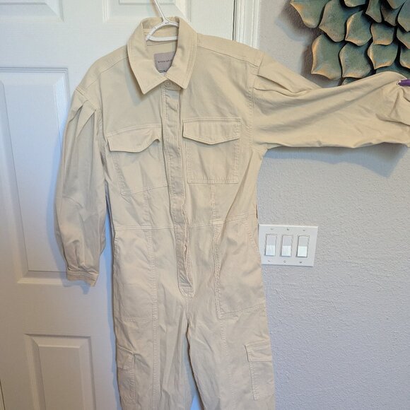 NWT | Banana Republic |  Womens Coverall Beige Andi Moleskin Flightsuit | M - Picture 2 of 14